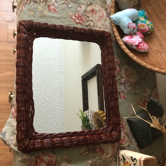 Wall Decor Vintage Wicker Mirror Poshmark